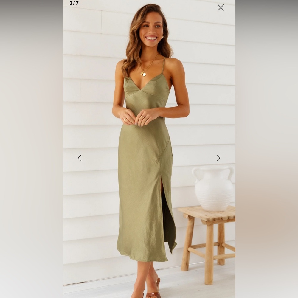 Hello Molly Green Sleeveless Midi Sundress
